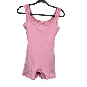 Skims pink onesie shorts jumpsuit size large